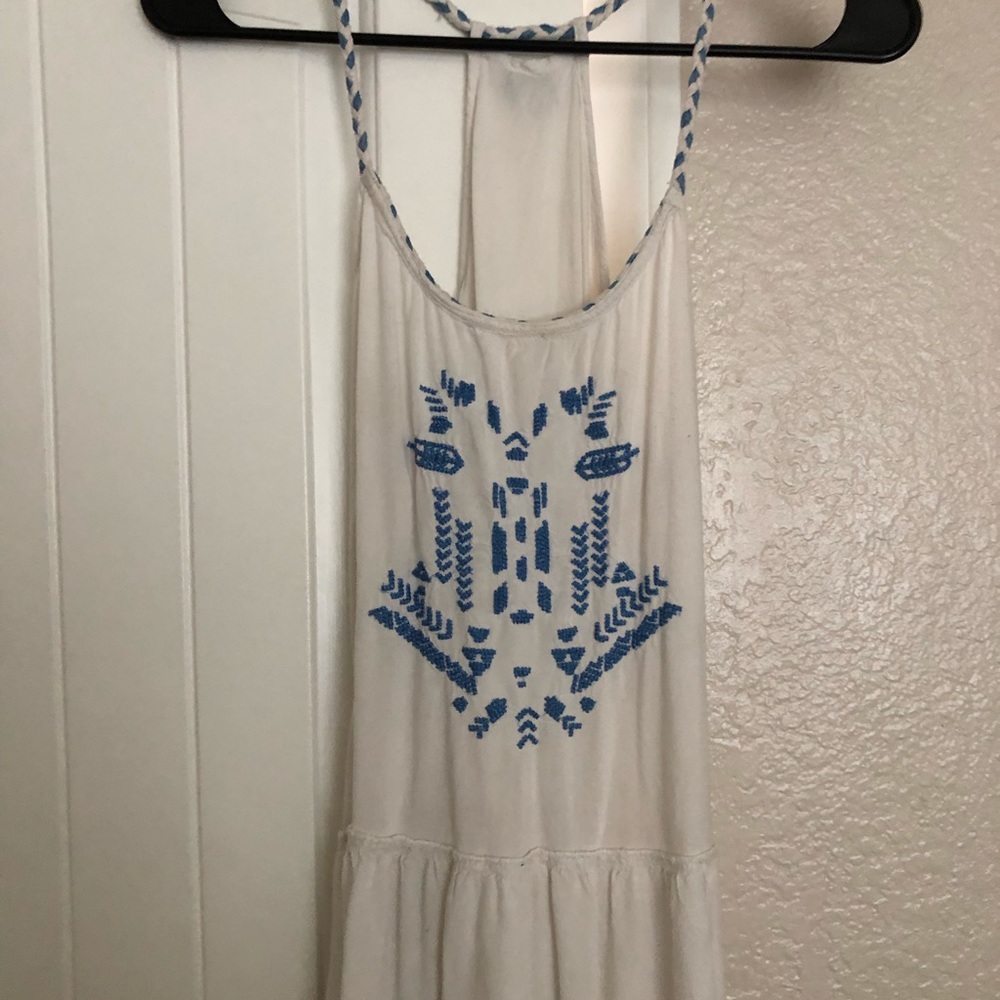 Blue and white tank top